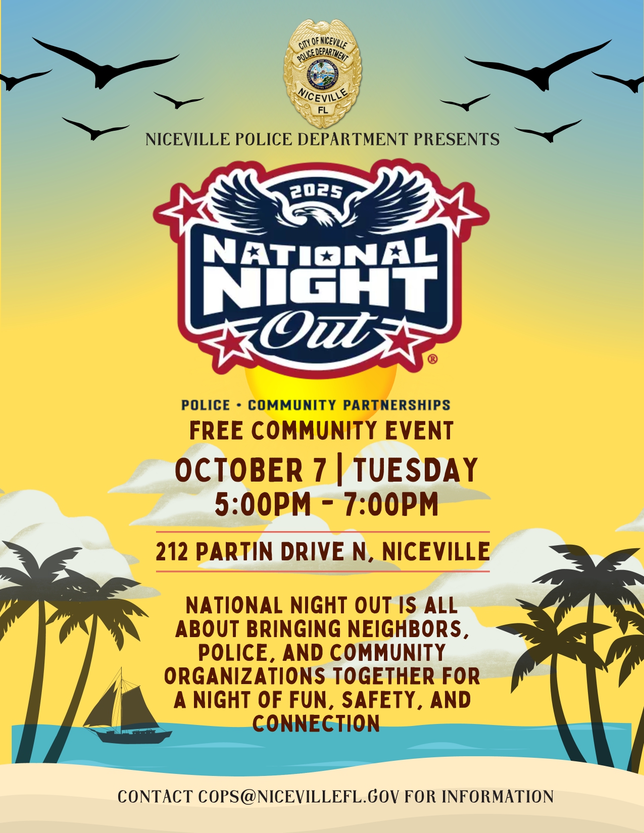 National Night Out with the Niceville Police Department – Supported by LiveOak Fiber