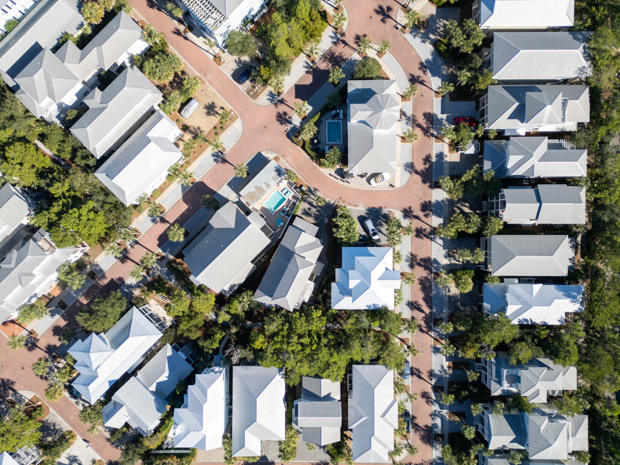 Aerial Planned Neighborhood Layout and Streets