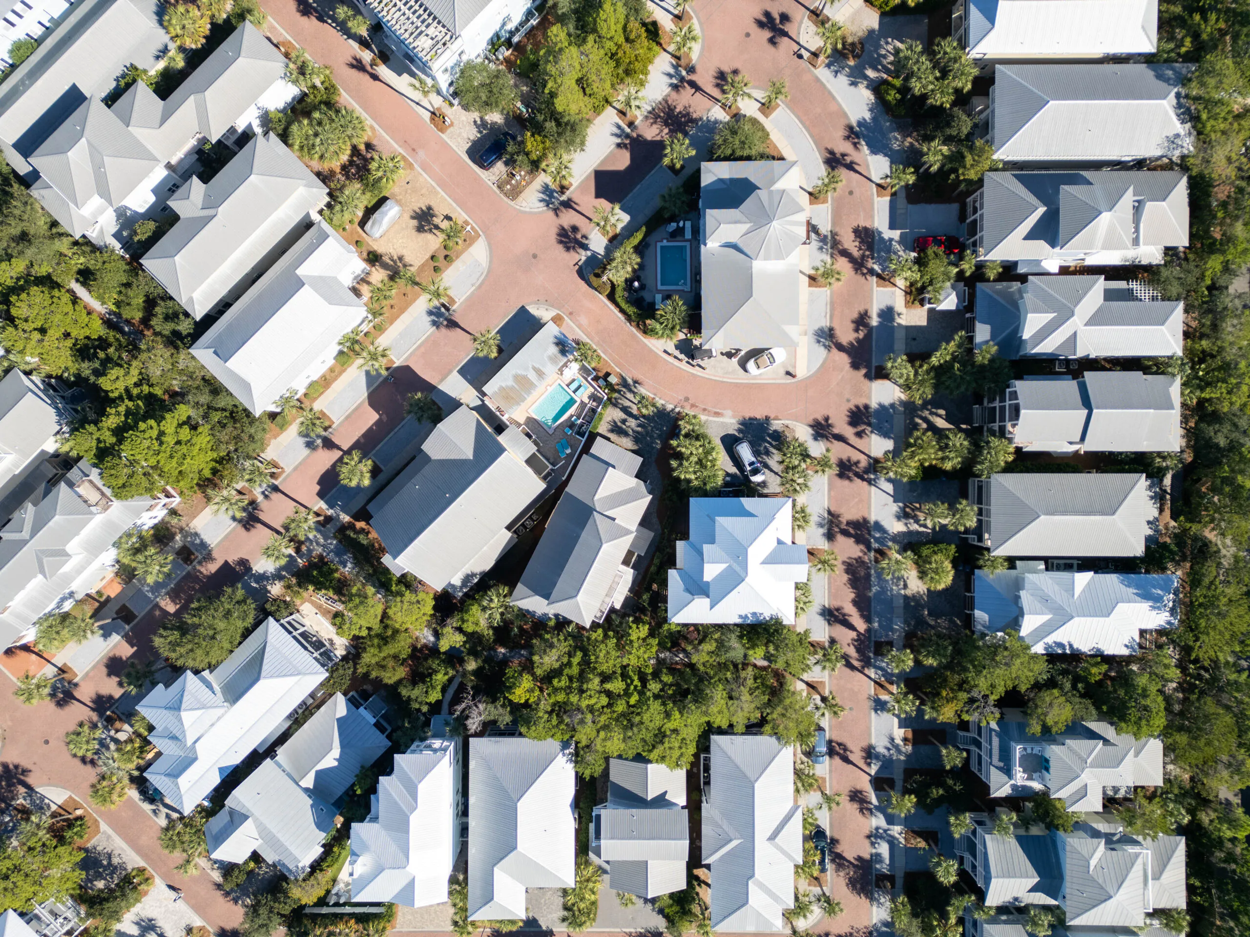 Aerial Planned Neighborhood Layout and Streets